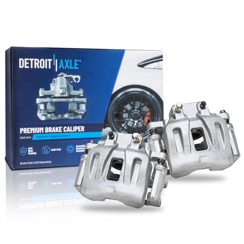 Image of Detroit Axle - 2pc Front Brake Calipers for Dodge Challenger Charger Magnum | Chrysler 300 Disc Brake Calipers with Brackets Replacement Brake Calipers Assembly