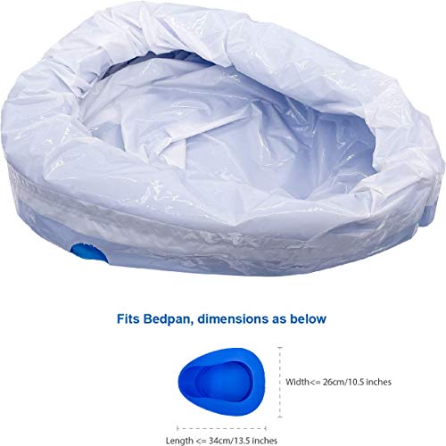 HygiCare Bedpan & Commode Liners Value Pack | 100 Count | Leakproof, Medical Grade, Interleaved Bags on Roll, Tie Easy