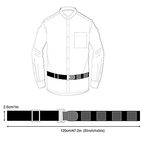 SCILLA Shirt Stay Tucker Belt | Elastic and Adjustable Garter | Stylish and Comfortable Tucker Shirt Stay Tuck Belt For Men and Women(Blackcolor) - Image 3 thumbnail