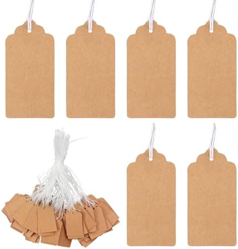 500 Étiquettes Kraft Avec Ficelle - Mini Tags Pour Bijoux, Vêtements, Cadeaux - Mariage, Boutique, Artisanat - 26x15mm