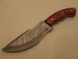 Nescole Custom Handmade Damascus Steel ''Emperors'' Tracker Knife with Leather Sheath