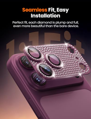 Image of Hoerrye for Phone 18 Pro Max Camera Lens Protector - Bling Diamond