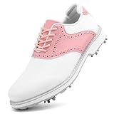 SDEQA Zapatos de Golf Impermeables para Mujer con 9 Clavos Cuero,39 EU