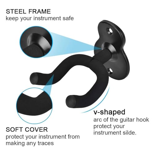 GNAUMORE Support Guitare Mural Noir Accroche,Mural Stand Guitare Pied,Accessoire Guitare Bois Universel,Support Mural Ukulele,Support Guitare Mural,Classique Porte Guitare pour Basses 1PC - Les Beatles, Paul McCartney, John Lennon, RIngo Starr, George Harrison GNAUMORE Support Guitare Mural Noir Accroche,Mural Stand Guitare Pied,Accessoire Guitare Bois Universel,Support Mural Ukulele,Support Guitare Mural,Classique Porte Guitare pour Basses 1PC – Image 3