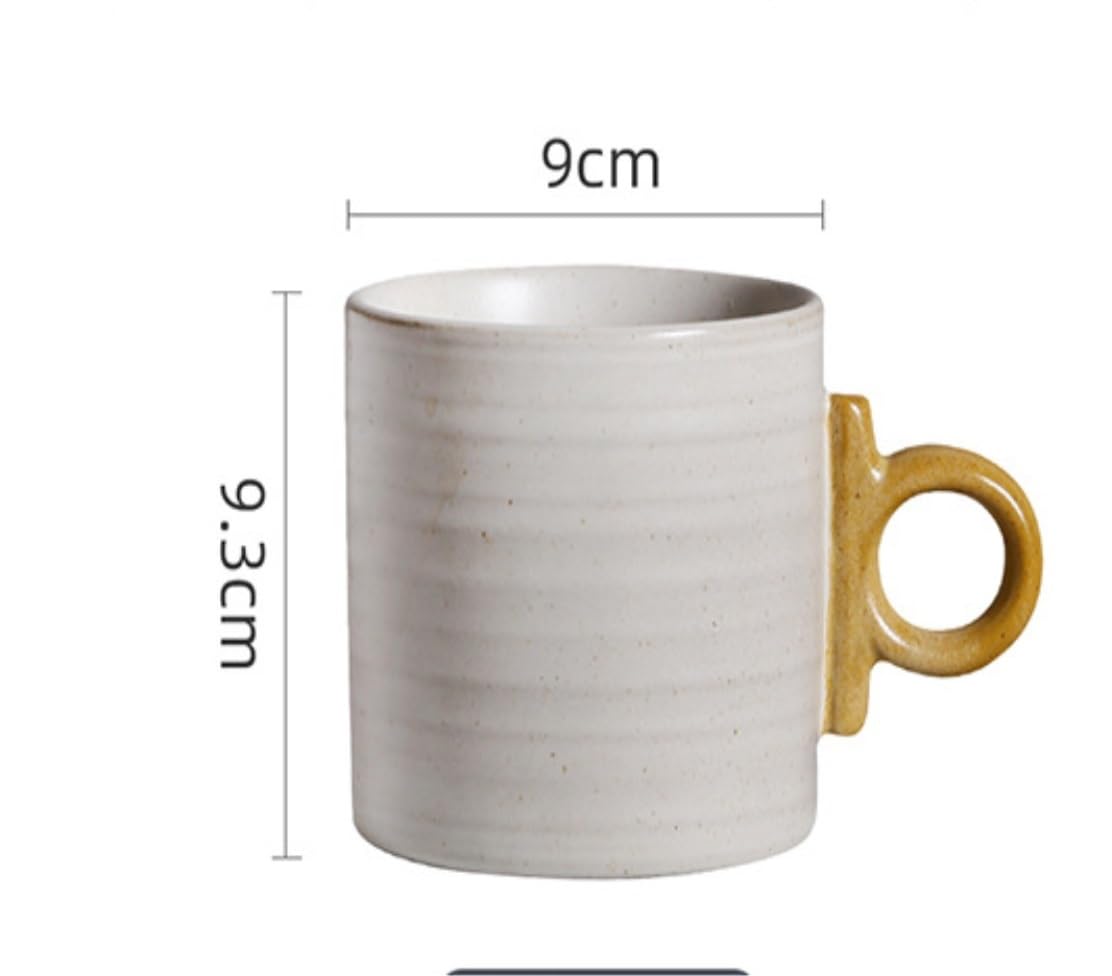 Taza de Café de Té Tazas Taza De Cerámica Con Mango Personalizado Taza Para Beber En La Oficina 400ML Taza De Desayuno De Gran Capacidad Para Café Con Leche para té de la tarde(A)