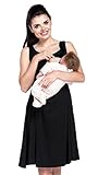 Nuestra modelo mide 1,73 m. Zeta Ville - Premamá Vestido de Lactancia Efecto 2 en 1 Capa - para Mujer - 685c (Negro, 42-44, XL)