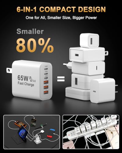 Image of 65W USB C Charger Blocks, USB-C Wall Fast Charging Block