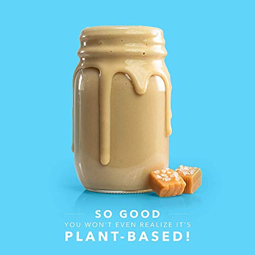 Salted Caramel Plant Protein Powder and Meal Replacement Shake | Gluten, Soy Protein, Dairy Free - 0g of Sugar | Keto and Paleo Friendly | Includes Clear Shaker and Recipe eBook (Digital) 28 Servings