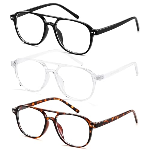 Image of FEISEDY Blue Light Blocking Glasses Women Men Square Computer Lightweight Pilot Glasses Anti Eyestrain & UV Glare B0141