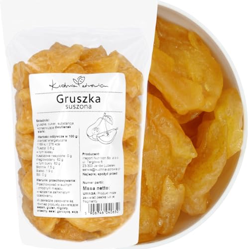 Birnen getrocknet 500g – mit Zucker, fruchtig süßer Snack für Müsli, Joghurt & Porridge – weich aromatisch, ballaststoffreich, ideal zum Backen | Kuchnia Zdrowia