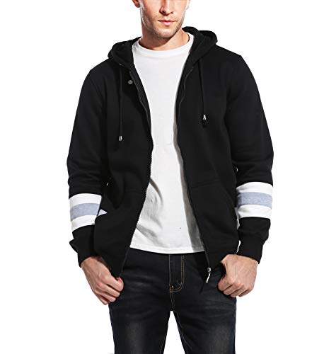 COOFANDY Men's Fashion Baseball Bomber Jacket Basic Cotton Hooded Sports Wear