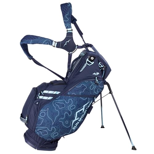 Sun Mountain Men's Eclipse 4.5 LS Lightweight VLO Stand Golf Bag 14-Way Top - 8 Pockets, X Fit Dual Strap System, Push & Electric Cart Compatible Compression Base, 2025 Model - Navy-Topo