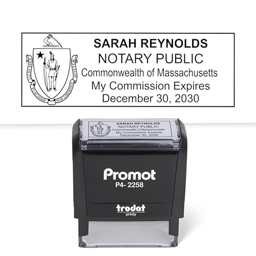 Promot Self Inking Massachusetts Notary Personalized Notary Seal Stamp
