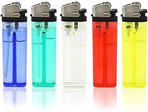 EPISENT Disposable Lighters - Multicolour Lighters with Adjustable Flame - Child Safe - Transparent Body, Long-lasting - Pocket-friendly Disposable Lighters - Available in Pack of 5, 20, and 50 (5)