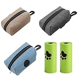 Kotbeutelhalter, Hundekotbeutelspender Mit 5 Beuteln, Praktischer Kotbeutelhalter Für Hunde, Blau, Braun Und Grau, Ideal Für Unterwegs