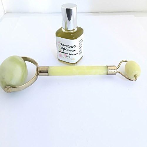 Organic Rose Quartz and Jojoba Elixir Face Oil with Cold Jade Roller