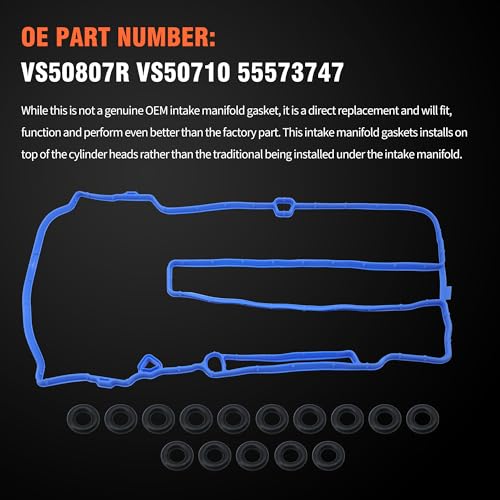 Image of HiSport Valve Cover Gasket Set - Compatible with Buick Encore Compatible with Cadillac ELR Compatible with Chevy Cruze Limited Sonic Trax Volt 1.4L 1.6L 1.8L 2.0L 2011-2020 - Replace VS50807R