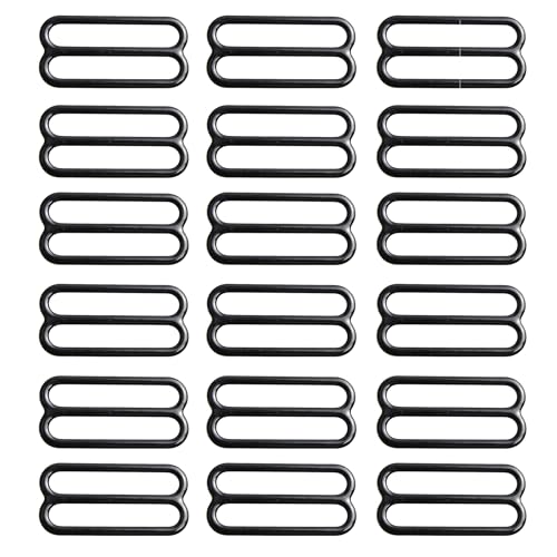 pson 20PCS 1 Inch Rounded Tri-Glide Slides, Metal Triple Slide Fastener for DIY, Sewing, Craft, Dog Collars, Leather craft Strap