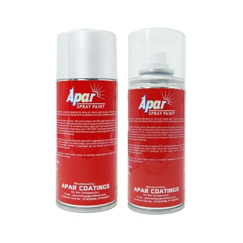 Image of APAR Automotive Spray Paint Pearl Arctic White- Base Coat (RC Colour Name) + PC Compatible for Maruti Cars -225 ml (Pack of 2-Pcs)