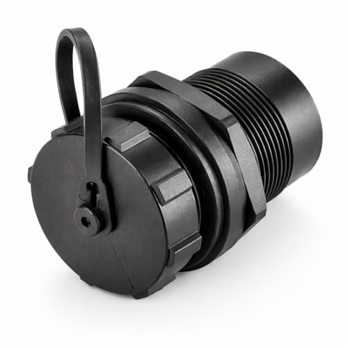 Image of Ethernet LAN Cable Connector, CAT6 RJ45-8P Shielded Industrial Panel Mount Bulkhead Feed Thru Coupler with Waterproof and Dustproof Cap By Surya Manufacturing Company