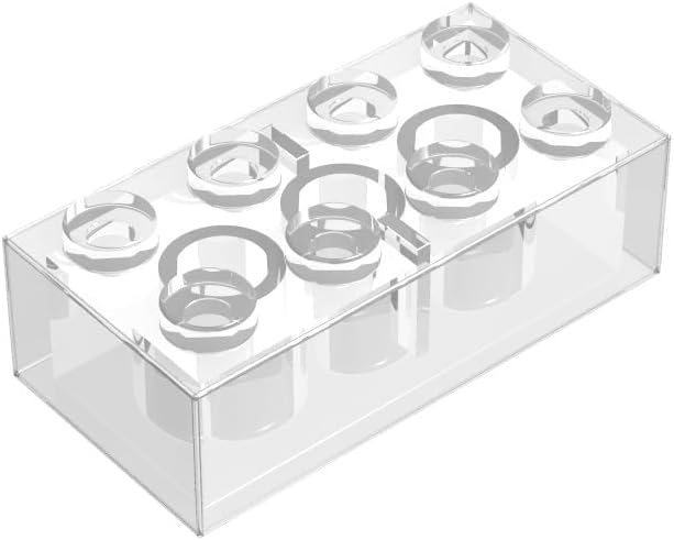 Classic Transparent Bricks Bulk, Transparent Clear Brick 2x4, Building Bricks Flat 500 Piece, Compatible with Lego Parts and Pieces: 2x4 Clear Bricks(Color: Transparent Clear)