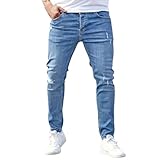 Toipkt Men's Casual Jeans Slim Fit Skinny Denim Stretch Tapered Jean Pants Feet Stretch Jean Skinny Jeans