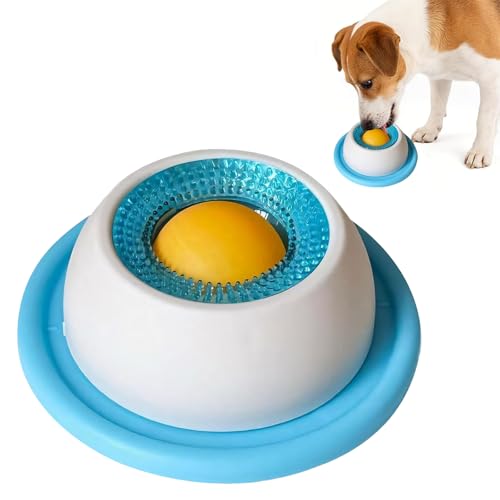 Hundelickspielzeug, Lick Bowl Für Hunde, Leckspielzeug für Haustiere, Hund Leckt Futternapf Mit Integrierter Drehkugel, Nonrutsch Haustieranreicherungsspielzeug, Langeweile Reduzierer