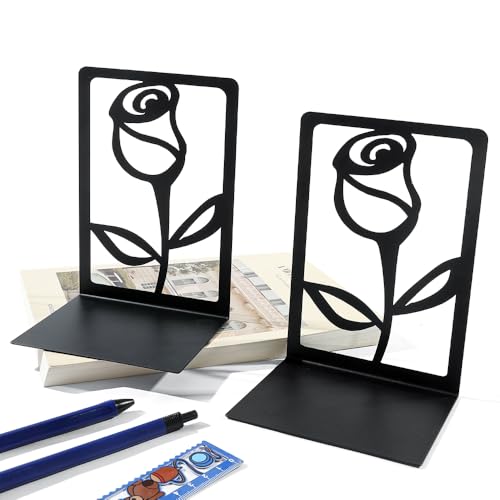 Sujetalibros de rosa metálica con 50% de descuento