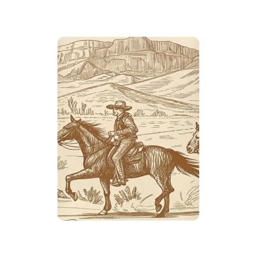 Image of Western Desert Cowboy Crib Sheets, Crib Sheets for Boys Girls, Breathable Soft Standard Toddler Crib Sheet 52 X 28 Inches