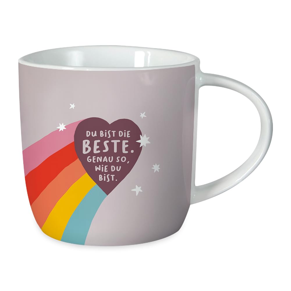 Grafik-Werkstatt Coffee Mug with Saying 300 ml Porcelain Mug Du bist die Beste.