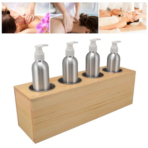 Massage Oil Heater, Quick Heating Lotion Warmer with 4pcs Aluminum Bottles for Aromatherapy, Home/Office/Travel Use (US Plug) - Thumbnail 4