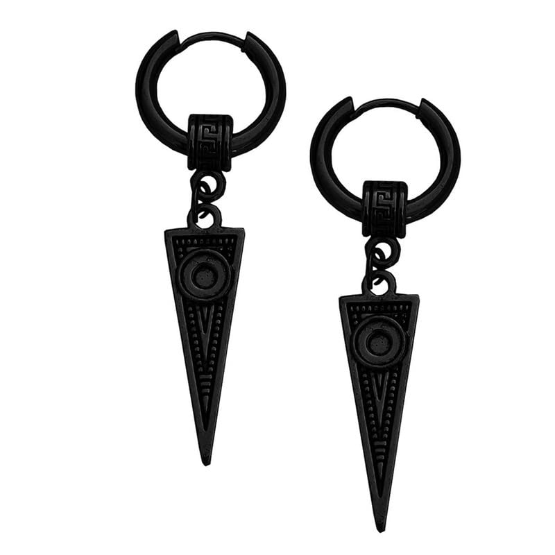Korean V Punk Style Men PairStainless Steel Huggie Hinged Hoop Earrings with Dangling? Feather Piercing Earrings For Men Women-image-35