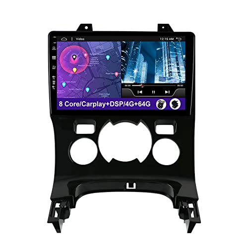 Autoradio 9 pouces pour Peugeot 3008 (2013-2015) - Double DIN avec GPS Navi-4G + caméra de recul 64G + micro - Carte intégrée + DSP - Compatible BT 5.0 - Rétroviseur gauche / WiFi / DAB+ Cover