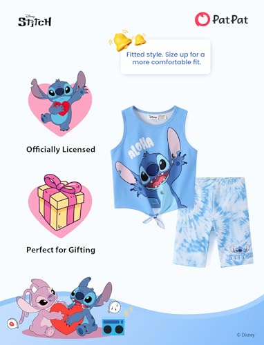Image of Disney Stitch丨 Frozen丨 Minnie Mouse丨Princess丨Winnie Tank Top+Dolphin Shorts Girls Outfits Workout Athletic Set Summer