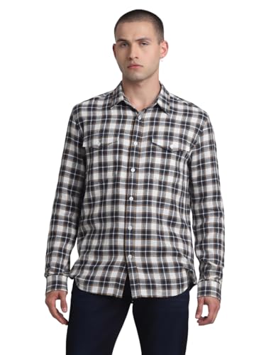 Image of Jack & Jones Men's Cotton Checke Regular Fit Shirt