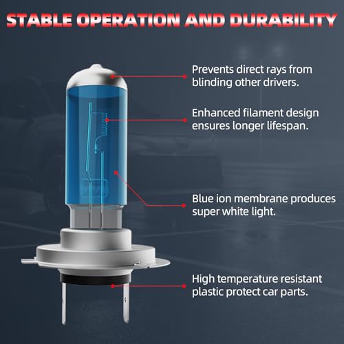 Image of Headlight Bulbs Fit For Ford Fusion 2006-2018,H7 H11 H11 High Low Beam Fog Lights 300% Ultra Brighter Halogen Headlight Bulb Combo, 6500k White Light, Pack of 6