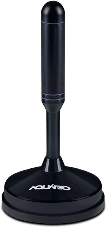 Antena Interna DTV-100 Aquario TV Digital HDTV Cabo com Conector F Macho Angular Preto Pequeno