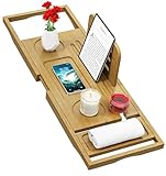 Banlilu Bathtub Tray - Bath Tray Expandable - Bath Tub Tray Table for Bathtub, Ajustable Size, Fits Most Tubs