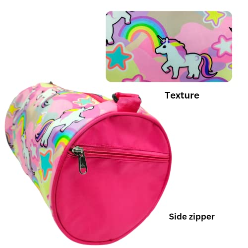 ANNACREATIONS Fancy Cute Unicorn Duffel Bag Travel Gym Sports Gymnastics Dance Classes for Girls Pack of 1 Pc (Style-2) - Image 3