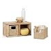 Produktbild Relaxdays Wandregal Walnuss 2 herausnehmbare Körbe, natürliches Design, zur Wandmontage, natur
