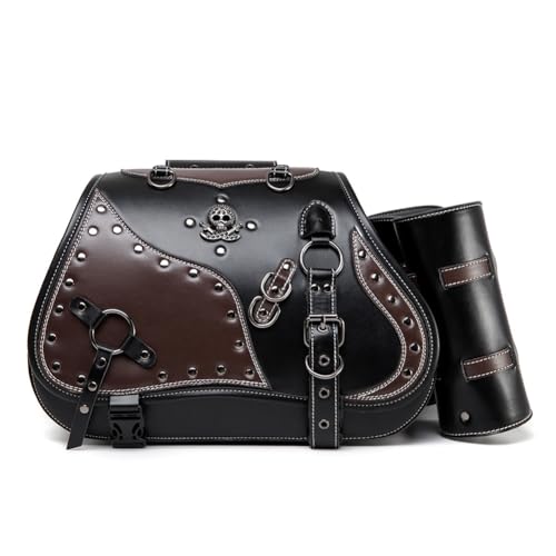 Sac de rangement moto étanche et sacoche latérale arrière en similicuir