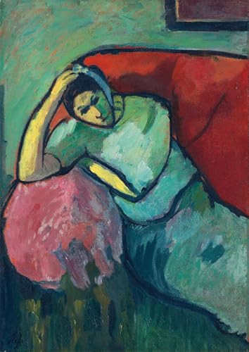 Art Moderne Impression Jawlensky : Toile Graffiti Femme Assise Haute Définition 60x90