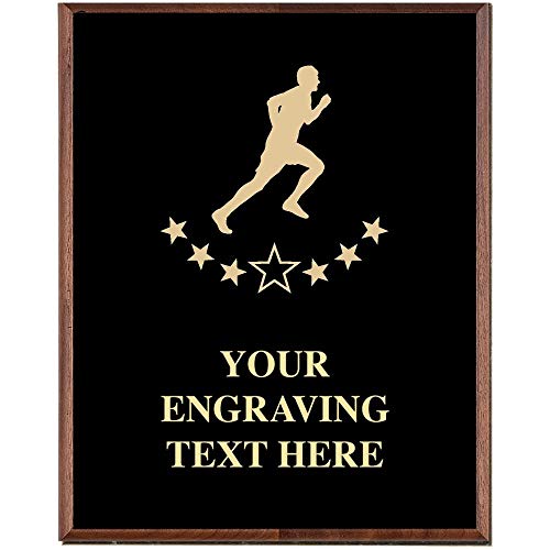 Crown Awards Running Plaques, Custom Engraved Male Runner Trophy Plaque Award, Great Customizable Racing Gift Prime