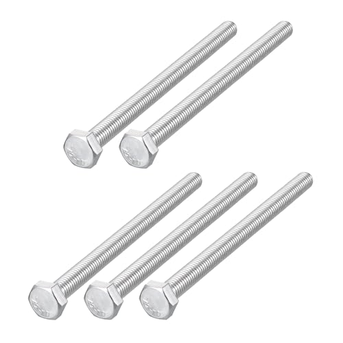 Image of METALLIXITY Hex Bolts (M8-1.25x110mm) 5Pcs, 304 Stainless Steel Coarse Fully Threaded Hex Head Screw Bolt Machine Screws - for Furniture Repair, Silver