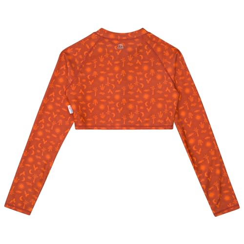 Image of SwimZip Girls' Long Sleeve Zipper Crop Top Rash Guard UPF 50+ Sun Protection
