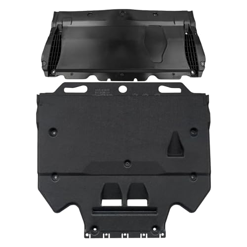 Image of 4G0863821B Radiator Support Cover Splash Guards w /Clips Replacement for 2011-2018 Audi A6 (4G /C7) A7 (4G) Front Lower Engine Under Cover Set 4G0863821F,4G0863822C,4G0863822J