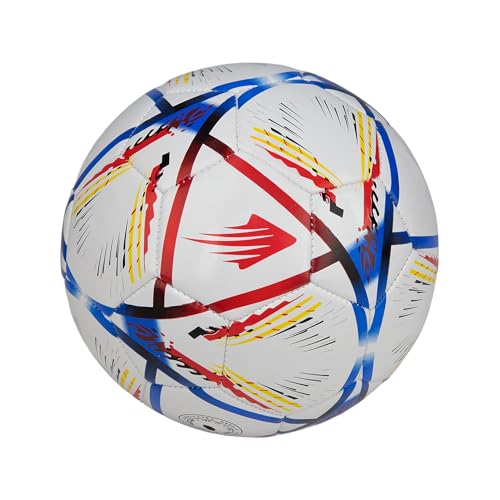 Image of WHACKK Hagi HTCL Football Navy Red Size 5 Soccerball Hand Stitched for Practice & Training - Original PVC Waterproof. 3 Layered Ideal Sports Ball for All Ages on Ground, Grass and Turf
