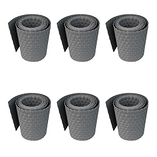 workingHOUSE Polyrattan-Sichtschutzstreifen | Sichtschutz für Doppelstabmatten Zaun | 19x255 cm (6 x Hellgrau) | Wetterfester Gartenzaun-Sichtschutz | Einfach anzubringendes Zubehör