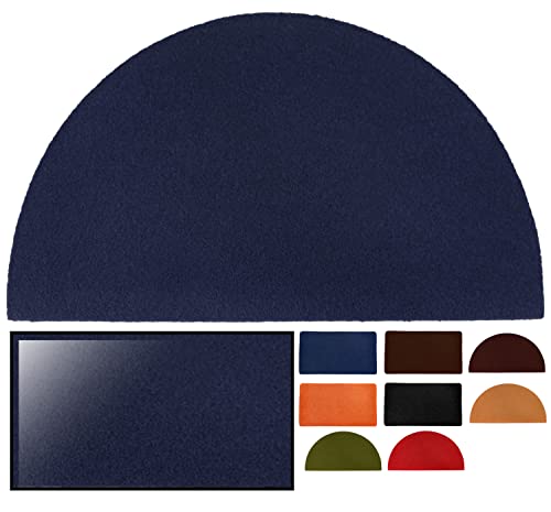 LucaHome Zerbino in cocco sintetico 40 x 70 cm semiluna con base antiscivolo zerbino in liscio. assorbente ingresso casa ideale per porta esterna o corridoio blu