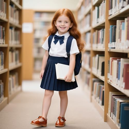 Image of Kiderence Toddler Girl Mary Jane School Uniform Dress Shoes Oxford Flats | Wide Toe Box Great Comfort for Student Shoe and Flower Girl Shoe for Wedding, Parties, Church